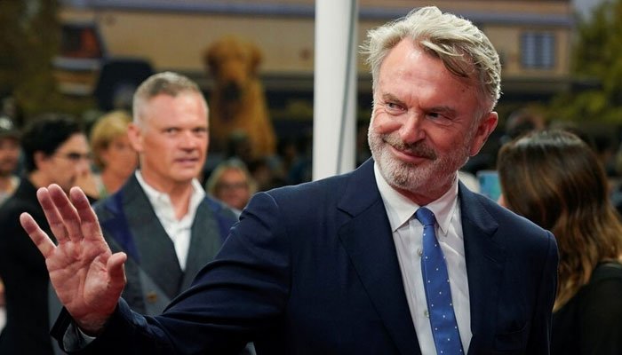 Actor Sam Neill waves as he arrives for the opening gala of the San Sebastian Film Festival, in San Sebastian, Spain, September 20, 2019.— Reuters